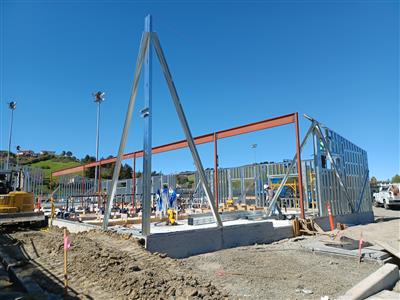Wall framing for the new field house